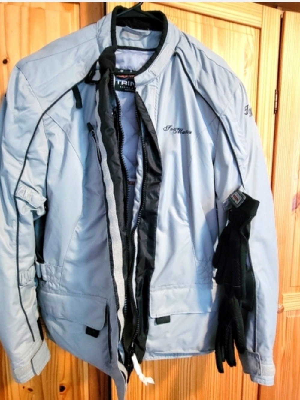 Women's Tour Master Trinity Series 2 Motorcycle Jacket XL 14-16 &  Gloves Small